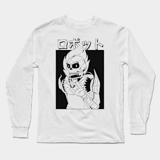 Skull robot illustration Long Sleeve T-Shirt